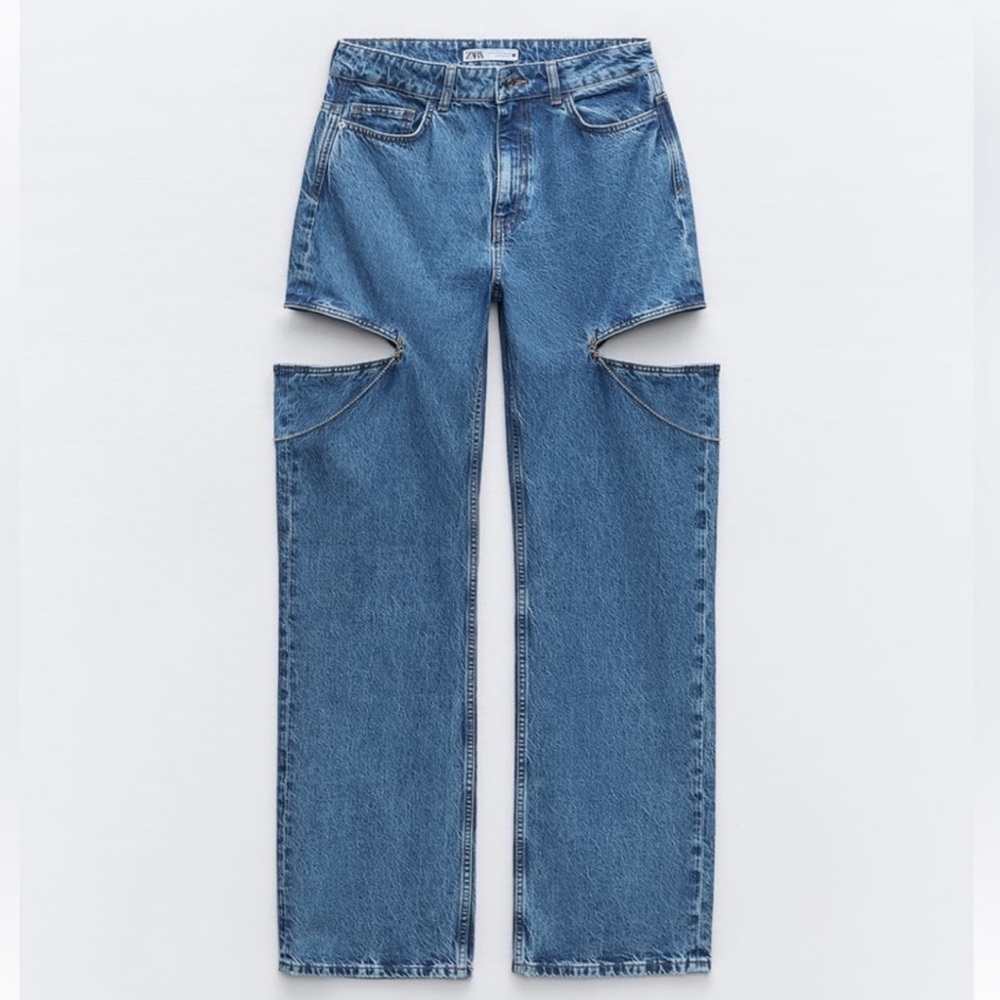 ‼️Price Firm‼️ Zara cut out jewel jeans